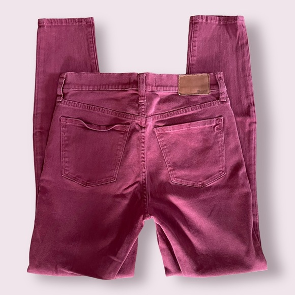 Madewell Burgundy 9” High Riser Skinny Skinny Jeans - Picture 3 of 6